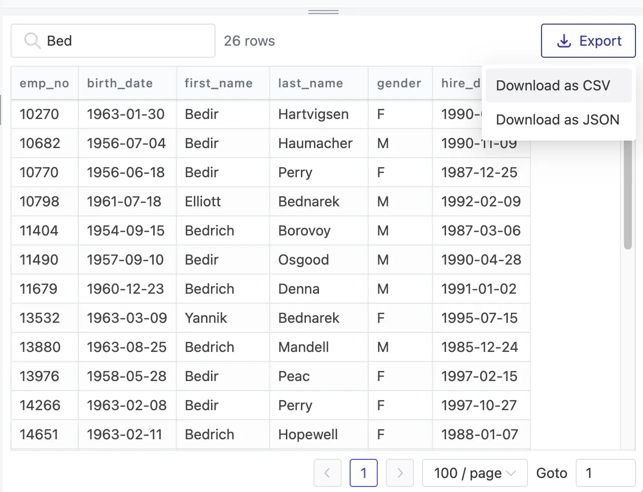 Export Data