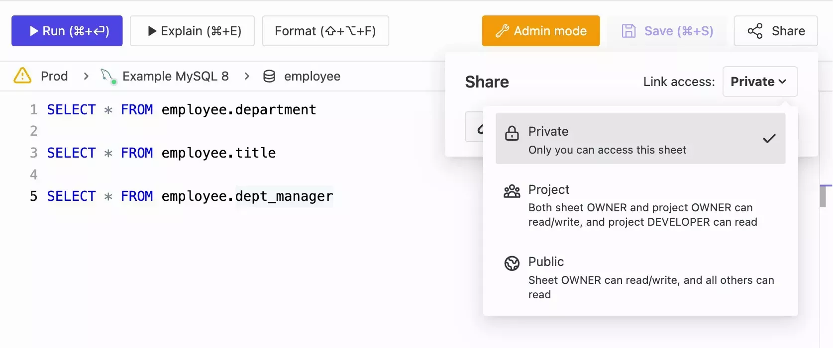 Configure access