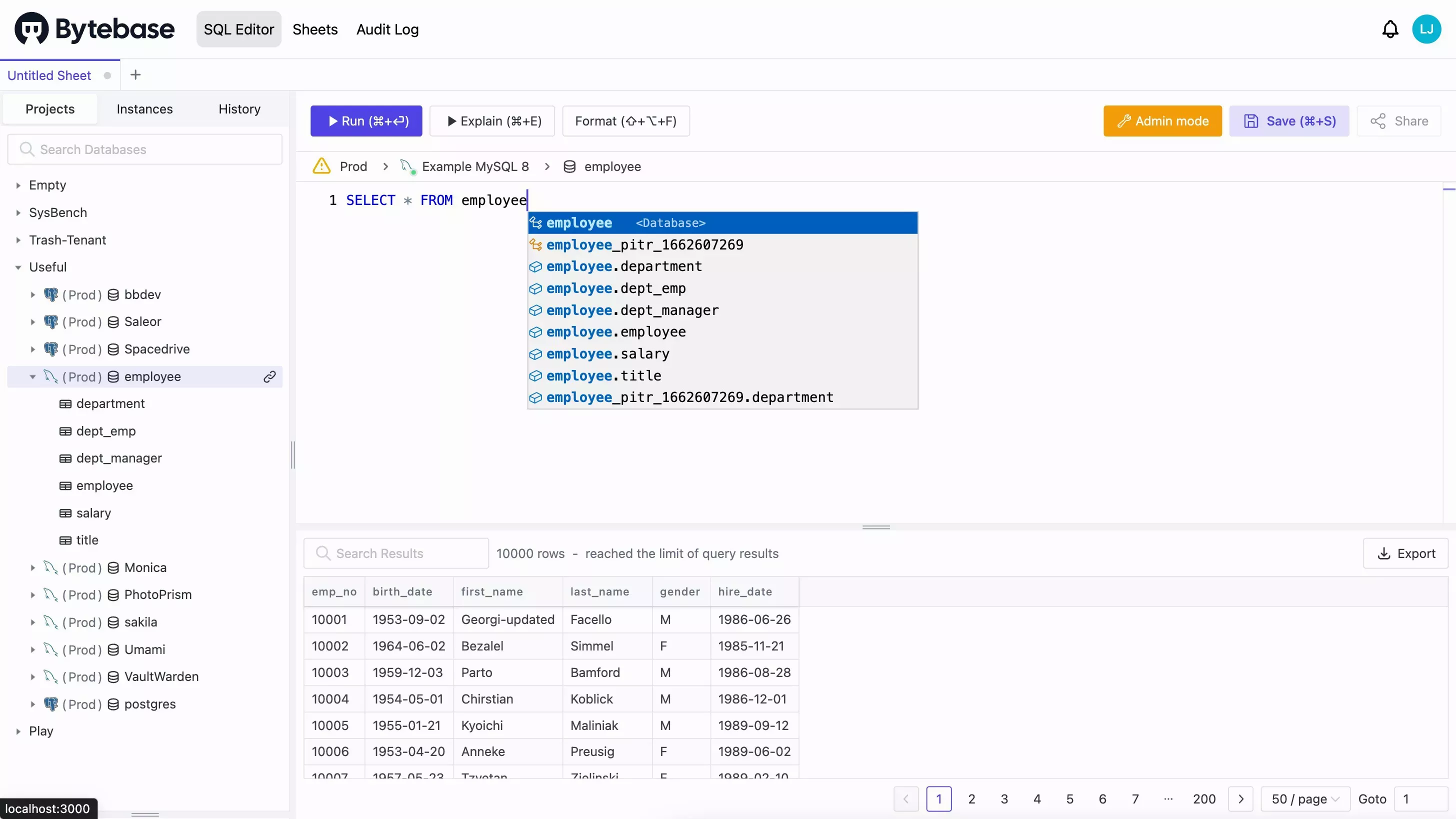 SQL Editor Preview