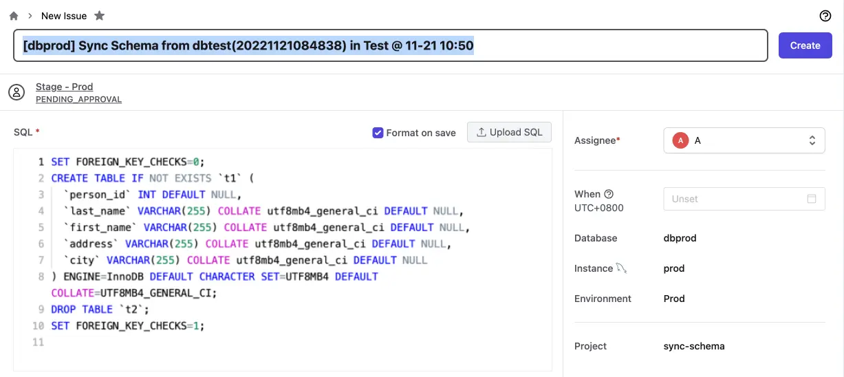 issue SQL